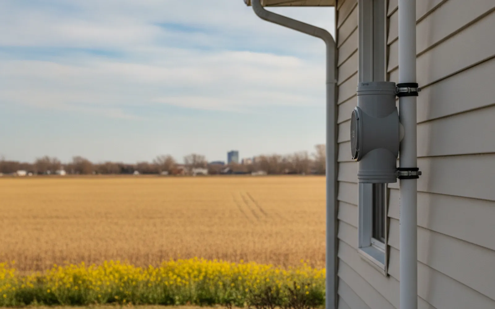 Homeowner reading radon funding information at a laptop
